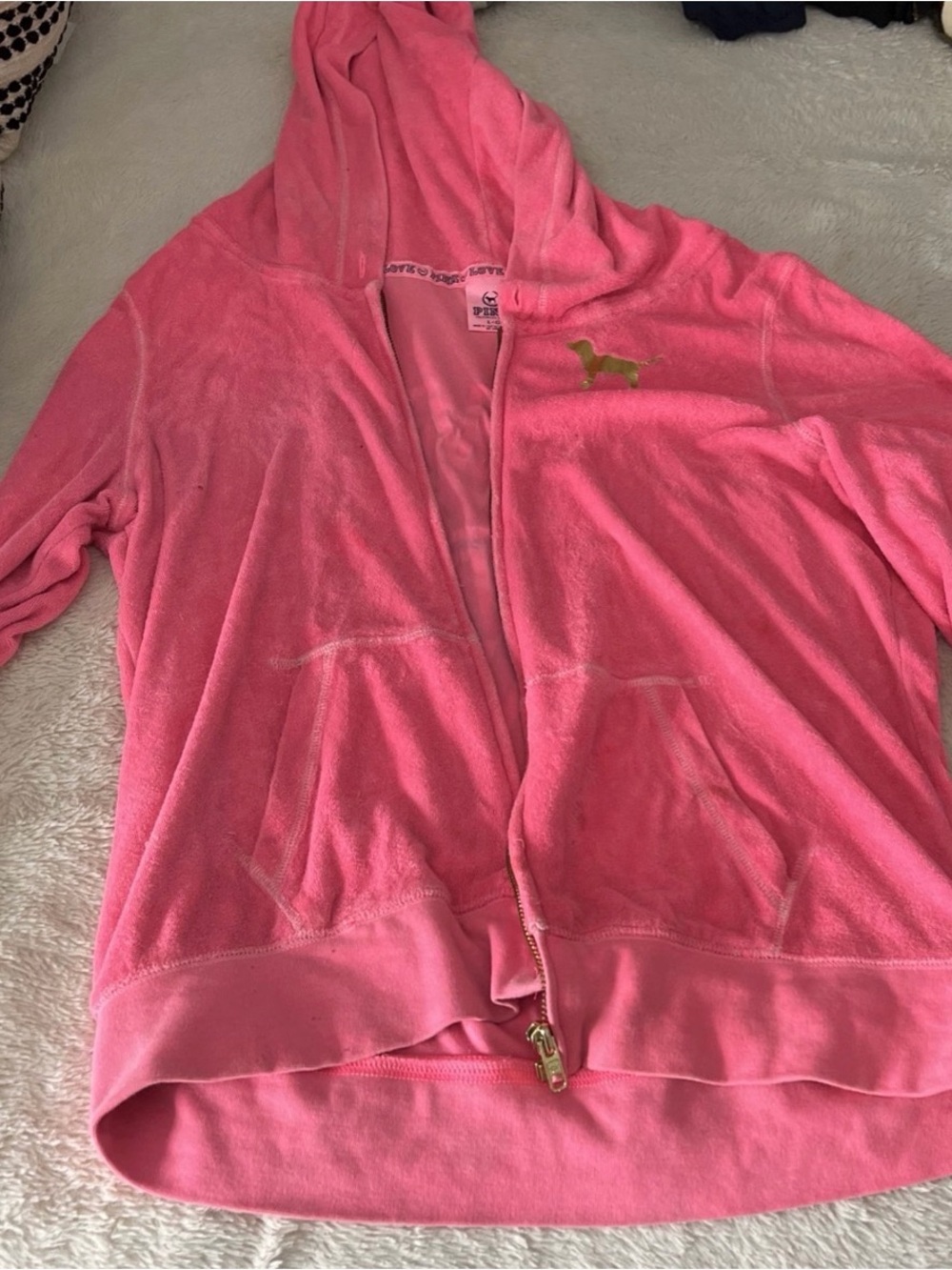 Pink Hooded Zip Jacket by Victoria's Secret PINK Victoria's Secret